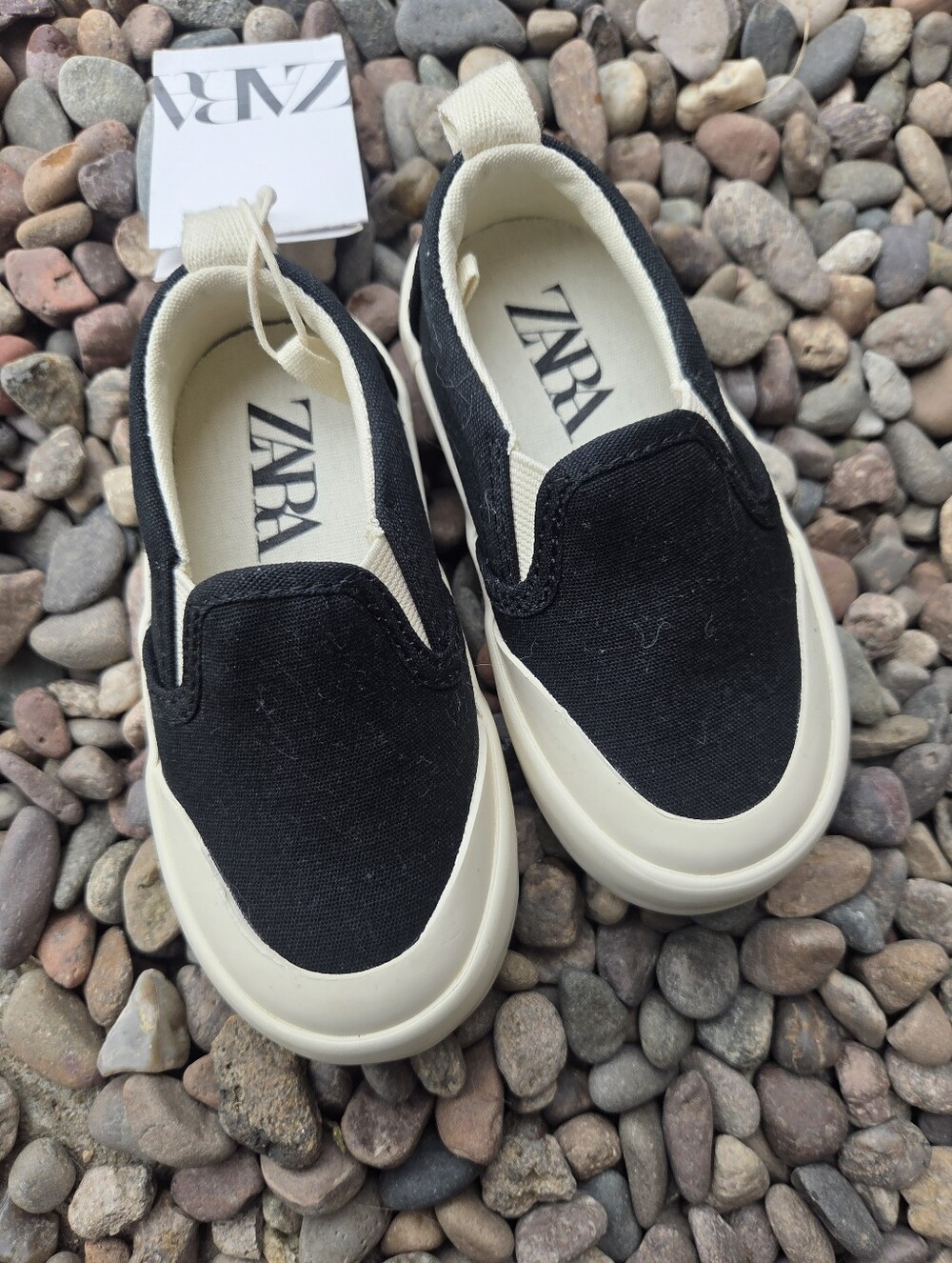 Black Canvas Slip-On Sneakers